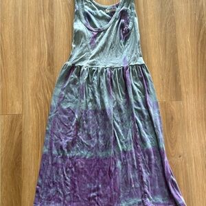 Michael Stars Blue Tie-Dye Sleeveless Casual Dress One Size Fits Most Cotton EUC